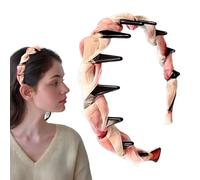 Coloday Serre-tête vintage avec perles artificielles en cranium - Antidérapant - Décoration pour cheveux de mariée - Joli bandeau à perles noires pour tous les jours (rose, taille unique)