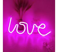 COLOFFE Enseignes au Néon en forme de love LED Néon Enseigne Lumineuse au néon LED Murale Décor Signes Lumineux pour la Chambre de fête d'anniversaire cadeau de mariage lumières décoratives-Pink Love