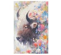 Coloful Bison Puzzle Enfants 1000pcs, Puzzles en Bois- Kit Bricolage Relax Jeux pour Adolescents Et Adultes Cadeaux （78×53cm）