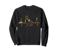 Cologne Skyline Heartbeat Cathédrale Carnaval I Love Köln Sweatshirt