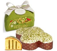 Colomba de Pâque Fourrée à la Crème de Pistache, 750 gr - Pasticceria Fraccaro 1932, Colomba Pasquale Glacée au Chocolat et aux Grains de Pistache, Colomba di Pasqua Levure Naturelle, Emballage Floral