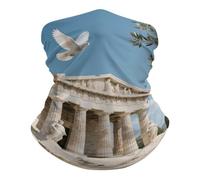 Colombe Blanche Au-Dessus du Temple Grec Cache-Col Unisexe Headwrap Élastique Bandana pour Randonnée Extérieur Douce Cache-Cou
