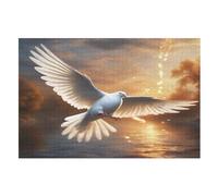 Colombe Blanche Puzzle De 1000 Pièces en Bois pour EnfFourmis Adultes, Puzzles en Matériau Recyclé De Qualité Supérieure （75×50cm）