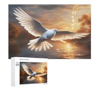 Colombe Blanche - Puzzle en Bois Adulte 1000 P - Challenge Puzzles - Adultes Et Enfants À Partir De 12 Ans （75×50cm）