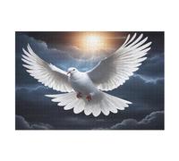 Colombe Blanche Puzzles De 1000 Pièces, Puzzle pour Adultes en Bois, Jeu D'adresse Toute La Famille, (75×50cm)