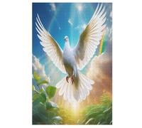 Colombe Blanche Puzzles en Bois Adultes Et Adolescents 1000 Pieces Enfants Puzzle Décoration Mur Moderne Art Jouets Cadeau Intéressants （78×53cm）