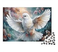 Colombe blanchePuzzle 1000 Pièces en Papier Recy orêt brumeuse pour Amateurs De Puzzles Anti-Stress Loisirs Créatifs Qualité Premium 52x38cm/1000pcs