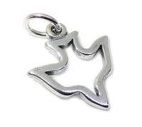 Colombe breloque en argent sterling .925 x 1 Oiseaux Colombes et breloques de paix