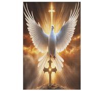 Colombe de la Paix 1000 Pièces Puzzle en Bois pour Adultes Enfants, Puzzles Impossible, Jeu D'adresse pour Toute La Famille, （78×53cm）