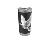 Colombe en Blanc Pigeon de la Ville Ramier Blanc Colombes Gobelet isotherme en acier inoxydable double paroi