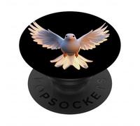 Colombe en Blanc Pigeon de la Ville Ramier Blanc Colombes PopSockets PopGrip Adhésif