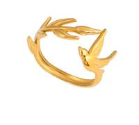 Colombe feuille d'Olivier réglable ouvert bagues, ton or amour et la paix bague pour les femmes à la main bijoux quotidien élégant cadeau pour les femmes hommes