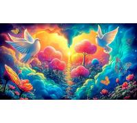 Colombe Puzzle 1000 Pieces Cadeau Unique Jeu éducatif Challenge Toy de qualité supérieure Peinture Art pour Adultes et Enfants 38x26cm/1000pcs