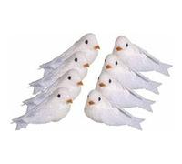 Colombes Décoratives Micacées, Blanc, 3x1,2x1,5cm, 8 Pces