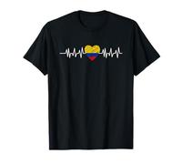 Colombia Heartbeat Pulse Colombia Flag I Love Colombia T-Shirt