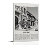 Colombia Ville noire et blanche Poster sur toile Décoration pour salon, chambre à coucher, impression murale, peinture d'art moderne, maison garçon, chambre à coucher, impression murale, peinture