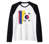 Colombie Corée du Sud Demi Drapeau Colombien Corée du Sud Manche Raglan