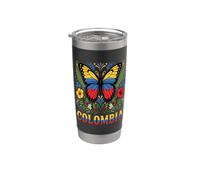 Colombie Papillon Floral Gobelet isotherme en acier inoxydable double paroi