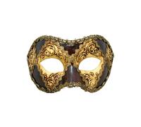 Colombina scacchi oro cuoio occhi stucco