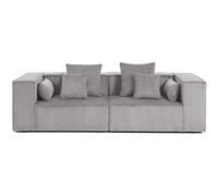 Colombine - canapé modulable droit - 2 places - en velours côtelé - Gris clair Gris clair