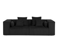 Colombine - canapé modulable droit - 2 places - en velours côtelé - Noir Noir