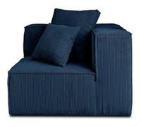 Colombine - module d'assise d'angle réversible - en velours côtelé - Bleu nuit Bleu nuit