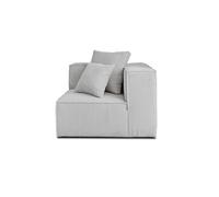 Colombine - module d'assise d'angle réversible - en velours côtelé - Gris clair Gris clair