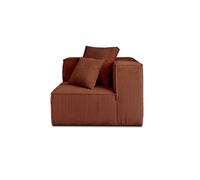 Colombine - module d'assise d'angle réversible - en velours côtelé - Terracotta