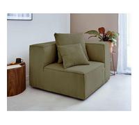 Colombine - module d'assise d'angle réversible - en velours côtelé - Vert Vert