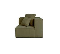 Colombine - module d'assise d'angle réversible - en velours côtelé - Vert