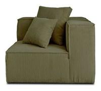 Colombine - module d'assise d'angle réversible - en velours côtelé - Vert Vert