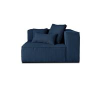 Colombine - module d'assise droit - en velours côtelé - Bleu nuit