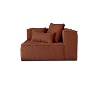 Colombine - module d'assise droit - en velours côtelé - Terracotta