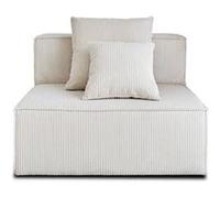 Lisa Design - Module de Canapé Colombine en Velours Côtelé Beige 1 Place - Salon