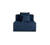 Colombine - module d'assise sans accoudoirs - en velours côtelé - Bleu nuit Bleu nuit
