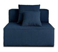 Colombine - module d'assise sans accoudoirs - en velours côtelé - Bleu nuit Bleu nuit