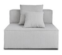 Colombine - module d'assise sans accoudoirs - en velours côtelé - Gris clair