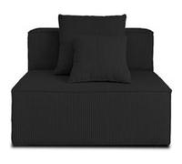Colombine - module d'assise sans accoudoirs - en velours côtelé - Noir