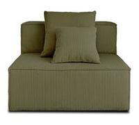 Colombine - module d'assise sans accoudoirs - en velours côtelé - Vert
