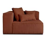 Colombine - module d'assise gauche - en velours côtelé - Terracotta