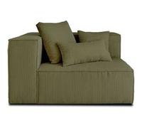 Colombine - module d'assise gauche - en velours côtelé - Vert Vert G