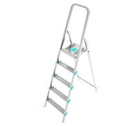 COLOMBO Échelle Pliante en Aluminium 3/4/5/6/7/8 marches - Structure Robuste avec Plate-Forme antidérapante, marches sans Rivets, portée 150 kg - Conforme EN131 TÜV-GS - Fabriqué en Italie