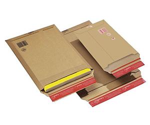 COLOMPAC Lot de 20 pochette d'expédition, en carton ondulé marron, B4 29x40xH5 cm