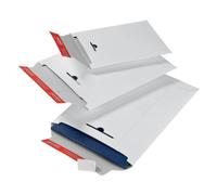 ColomPac Versandtasche mit Wiederverschluss, DIN A5 aus weißer Vollpappe, Wiederverschluss zum Retournieren - 20 Stück (CP 012.01)
