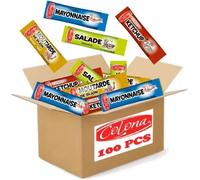 COLONA | Assortiment de 100 sticks de sauce mayonnaise, ketchup,salade et moutarde