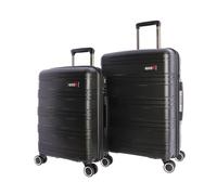 Colonel Tapioca Jeu de Valises - Set de Valises de Voyage en Polypropylène - Valise Cabine 55 x 40 x 20 et Valise Moyenne 4 Roues Valises de Voyage Moyennes Valises de Voyage Cabine, Noir, 64x45x25
