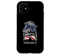 Colonial Beach VA Messy Hair Bun Ribbon Lunettes de soleil Coque pour iPhone 11