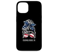 Colonial Beach VA Messy Hair Bun Ribbon Lunettes de soleil Coque pour iPhone 13