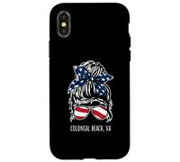 Colonial Beach VA Messy Hair Bun Ribbon Lunettes de soleil Coque pour iPhone X/XS