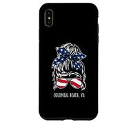 Colonial Beach VA Messy Hair Bun Ribbon Lunettes de soleil Coque pour iPhone XS Max